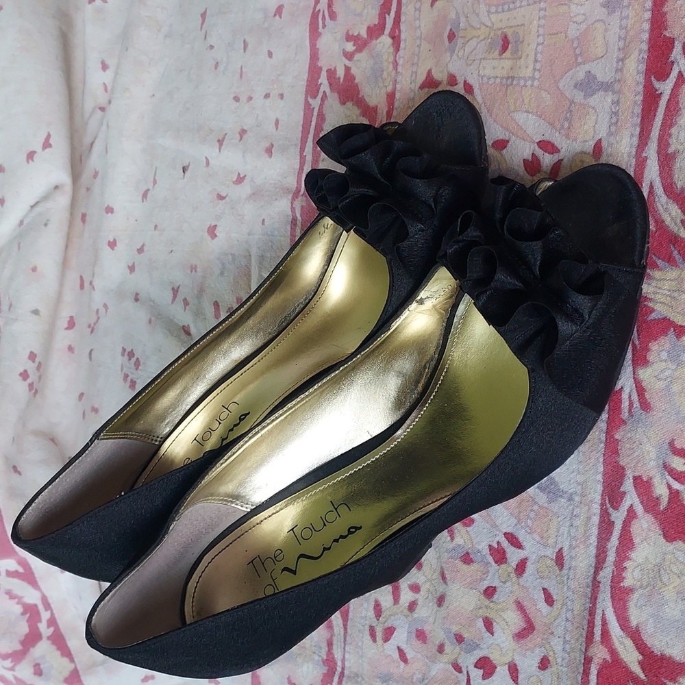Satin wedges